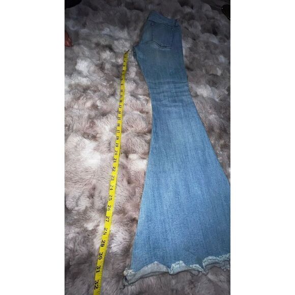 Revolve Pistola Women’s Ultra flare Leg  Distressed Pants- Fray /RawHem, Size 28 - Picture 9 of 14